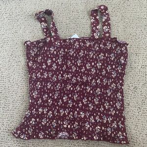 maroon floral tank